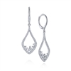 14k white gold diamond pave earrings with 0.75 carats of diamond shine.