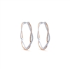 14K White and Rose gold diamond hoop earrings with 1.03 carats of diamond shine.