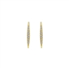 Round brilliant diamonds align in these diamond bar earrings in 14k yellow gold.