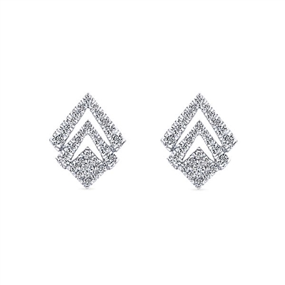 This 14k white gold diamond stud earring pair features 0.36 carats of diamonds.