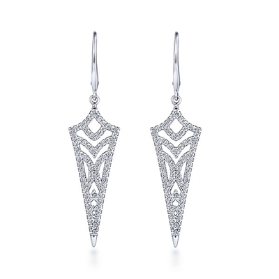 This 14k white gold diamond drop earrings with 0.79 carats of diamonds.