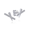 This 14k white gold diamond tapered x stud earrings feature 0.11 carats of diamonds.