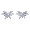 14k white gold and diamonds meet in this diamond stud earring.