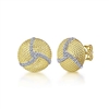 14k yellow gold serves as the base of this pair of diamond stud earrings.