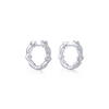 14k white gold huggie earrings with diamonds.