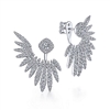 Diamonds surround the ear in these unique and luxury 18k white gold diamond stud earrings.