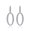 This 18k white gold pair of diamond drop earrings feature 1.74 carats of diamond shine.