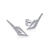 This 14k white gold diamond stud earring features one third carats of diamond shine.