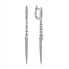 This pair of 14k white gold diamond drop earrings feature one carat of diamond shine.