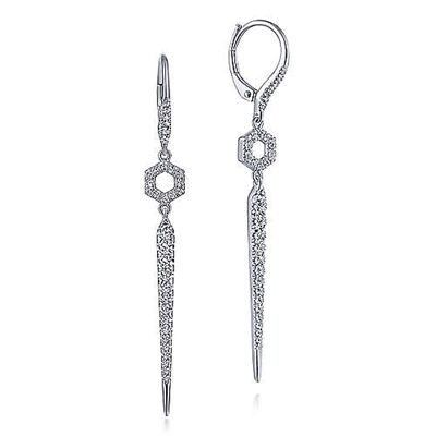 Diamonds drip from this pair of 14k white gold diamond earrings with nearly three quarter carats of diamonds.