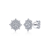 14k white gold diamond sunshine stud earrings with 0.53 carats of diamonds.