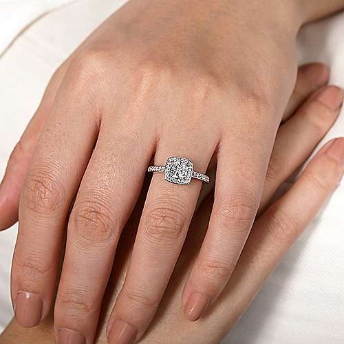 2.15ct Princess Cut White CZ Halo Engagement Ring in 14k White Gold Finish  | eBay