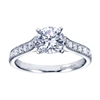 White gold and round diamonds mix spectacularly to form this vintage straight engagement ring available in white gold or platinum, featuring over 1/3 carat in diamonds.