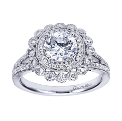 A standout design for a white gold diamond halo engagement ring that won JCK's annual award.