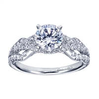 White Gold Bypass Diamond Engagement Ring