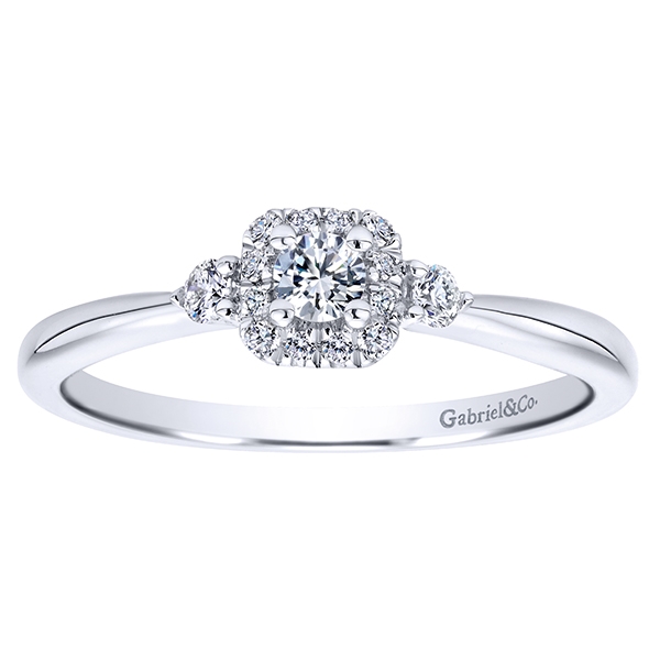 Petite Leaf Diamond Engagement Ring | Barkev's