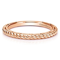 A 14k rose gold stackable ring.