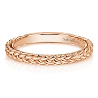 This 14k rose gold ring is a beautiful stackable.