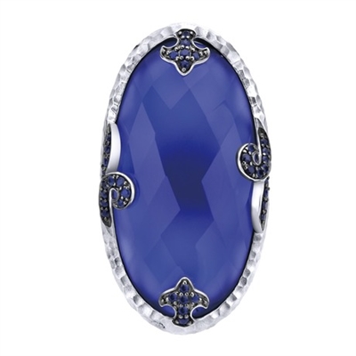 This gorgeous and sleek ring in sterling silver brings the sliced sapphire to life, enjoy this gabriel & co favorite now!