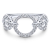 14K white gold diamond ring with over one third carats of diamonds.