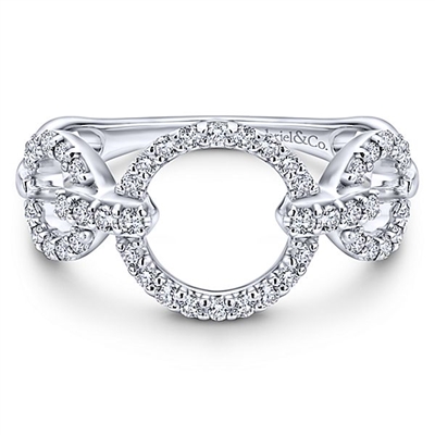 14K white gold diamond ring with over one third carats of diamonds.