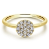 This 14k yellow gold diamond cluster ring features 0.25 carats of diamonds.