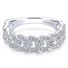 This diamond link stackable ring features diamond link sections in 14k white gold.
