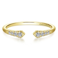 14k yellow gold diamond stackable ring.