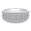 This pave set diamond ring features 0.81 carats of shine in this 14k white gold ring.