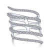 14k white gold and over 1 carat of diamonds create this stylish spiral diamond ring.