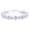 14K White Gold Diamond Bezel Set Stackable Ring with round diamonds.