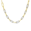 This 14k yellow gold diamond paperclip necklace contains nearly 1 carat of round brilliant diamonds.