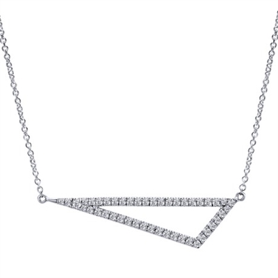 This diamond triangle necklace contains 0.39 carats of diamonds and comes in the chain length of your chouce by Gabriel & Co.