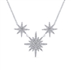 This beautiful diamond necklace features three separate diamond snowflake sections with 0.56 carats total.