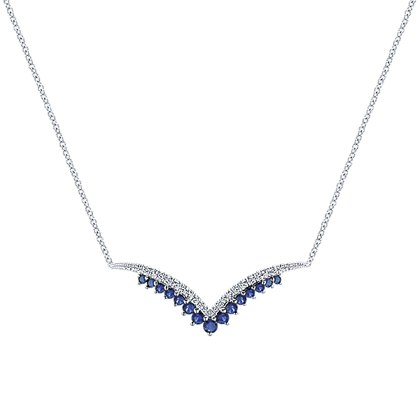 14K White Gold Sapphire and Diamond Necklace 001-235-00428 | Koerbers Fine  Jewelry Inc | New Albany, IN