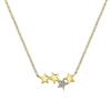 This 14k yellow gold diamond star necklace features delicate diamond accents.