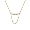 A pointed diamond bar in 14k yellow gold creates this 14k yellow gold fashion necklace.
