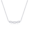 This 14k white gold diamond bar section necklace features one third carats of diamonds.