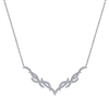 This 14k white gold diamond bar necklace features over one half carats of diamond shine.