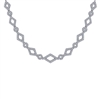 This 14k white gold diamond choker necklace features nearly 1.5 carats of diamond shine.