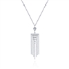 14k white gold and diamonds shine in this chandelier necklace.