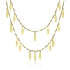 Two layers of 14k yellow gold join to create this stacked leaf necklace by Gabriel & Co.