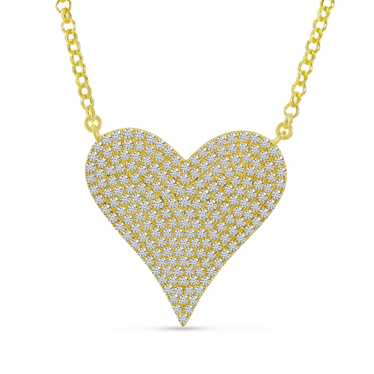 Pavé Ball Necklace in 14k gold – Vivien Frank Designs