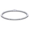 Over one and a quarter carats of round diamonds line up in this 14k white gold diamond tennis bracelet.