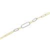 This 14k yellow and white gold paperclip link diamond bracelet features one third carats of natural round diamonds.