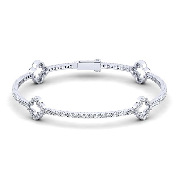 14K White Gold Filigree Bracelet | Shin Brothers Jewelers Inc.
