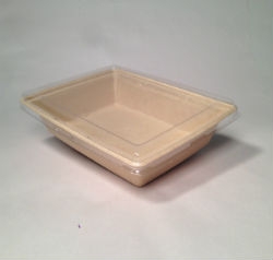 ULT-210184 Eco-Friendly Clear Recycled PET Lid for 36 oz. TreeSaverRectangluar Tray Ultra Green