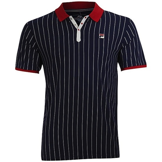 Fila Men's Core Heritage BB1 Polo- Peacoat Blue, Chinese Red, White LM161RM5-410