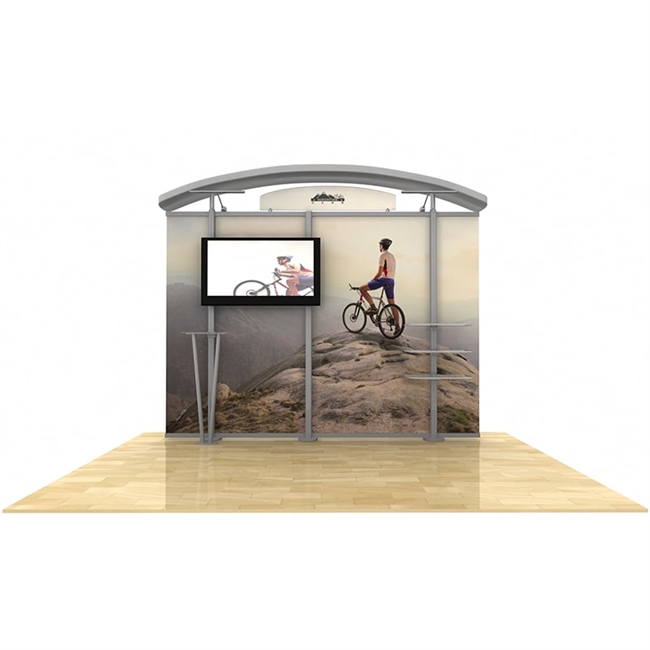 10ft Hybrid Monitor Display w/ Arch Top & Straight Fabric Sides