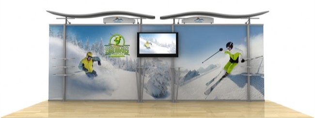 20' Hybrid Monitor Display w/ Straight Fabric Sides